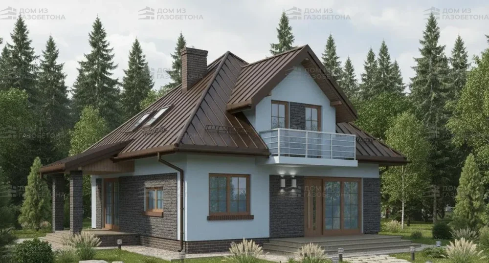 Проект Двухэтажный дом 14 на 12, 181 м2