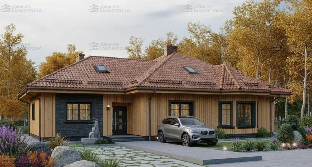 Проект Одноэтажный дом 16 на 16, 158 м2