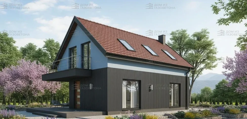 Проект Двухэтажный дом 14 на 9, 129 м2