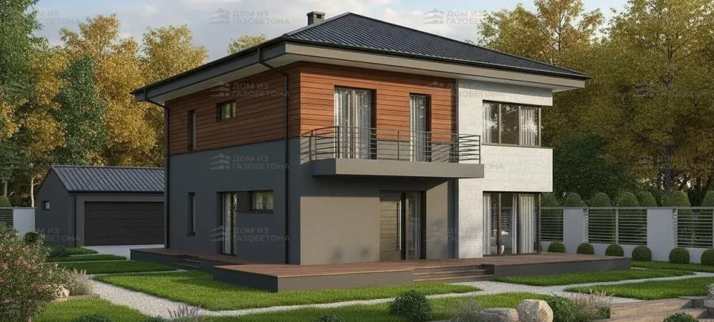 Проект Двухэтажный дом 11 на 11, 182 м2