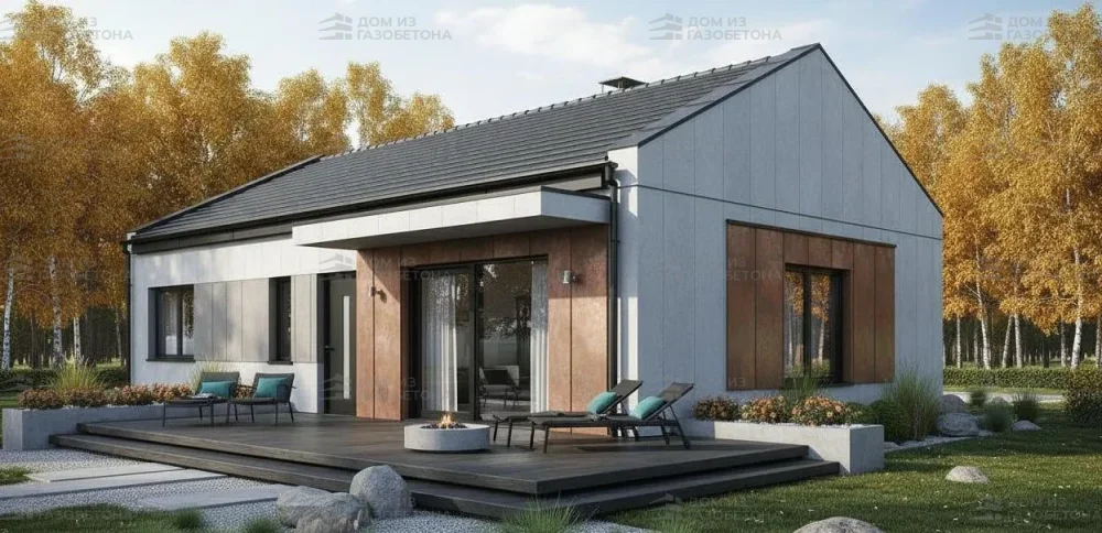 Проект Одноэтажный дом 12 на 9, 94 м2