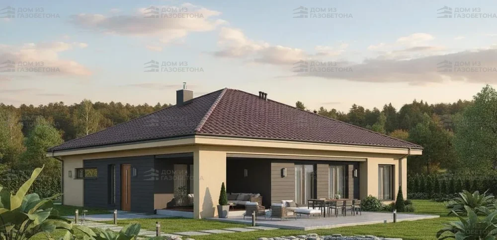 Проект Одноэтажный дом 17 на 18, 190 м2