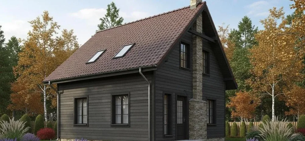 Проект Двухэтажный дом 11 на 7, 87 м2