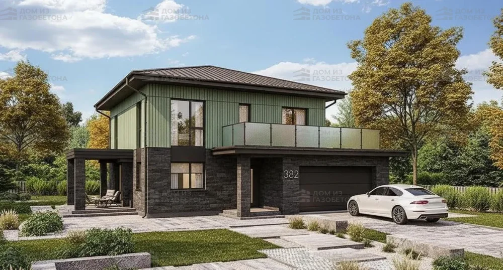 Проект Двухэтажный дом 15 на 12, 182 м2