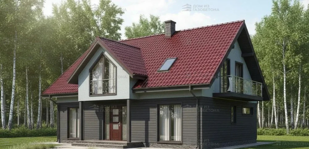 Проект Двухэтажный дом 13 на 13, 179 м2